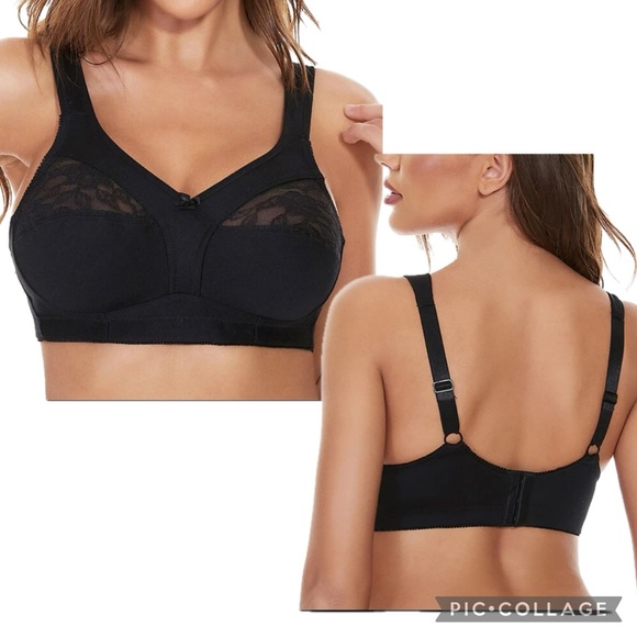 PlusForm Instant Shaping Cotton Comfort Floral Lace Wireless Bra Bundle Of 2 - Picture 5 of 16